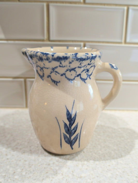 Roseville, Ohio Vintage Stoneware Creamer 1 Pint Pitcher