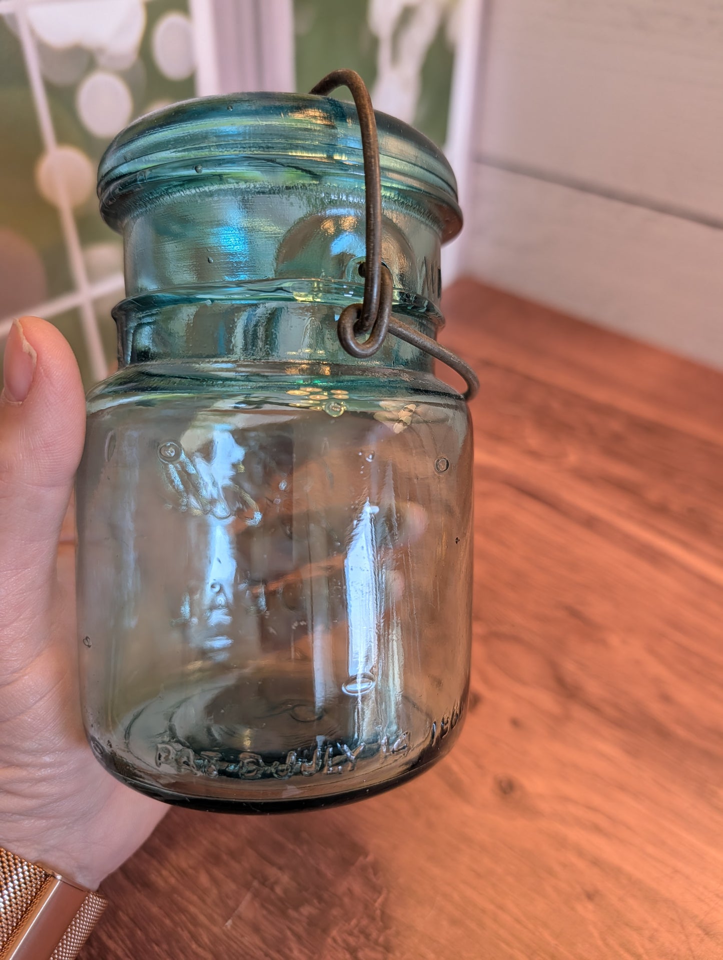 Pint Vintage Ball Jar with Hermetic Lid with Glass Top