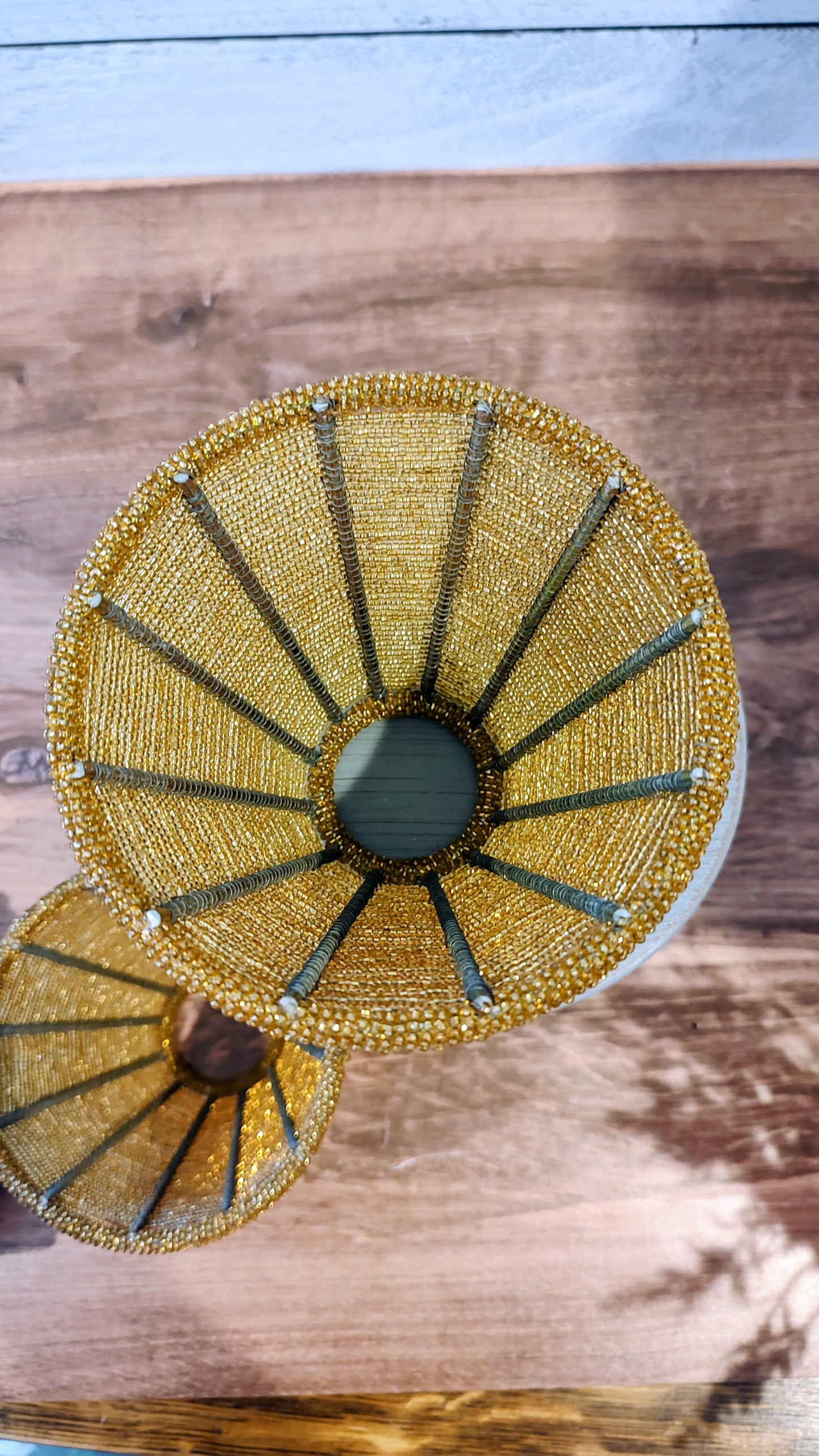 Mini Gold Beaded Lamp/Chandelier Shade (sold separately)