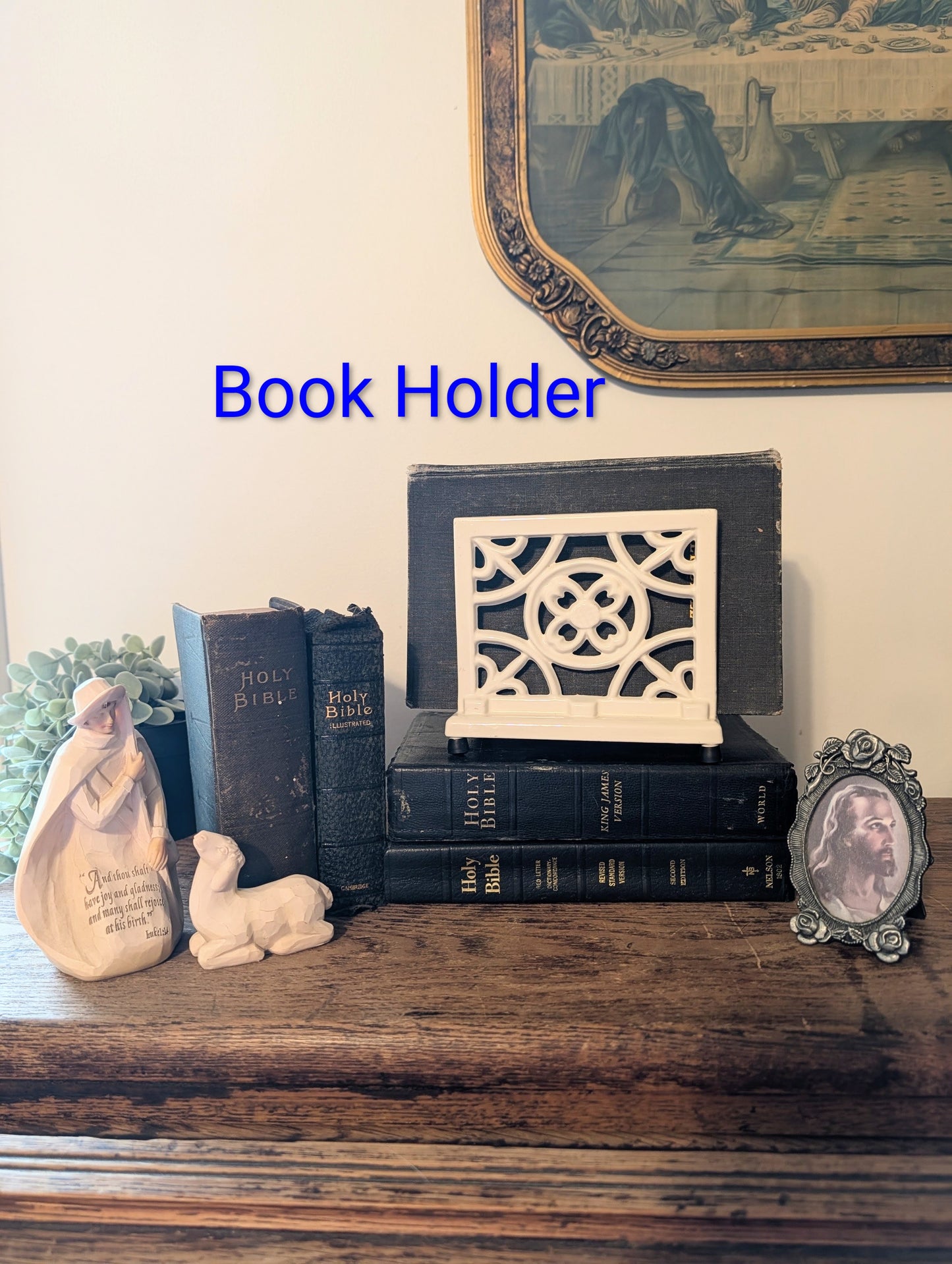 Cast Iron White Enamel Holder