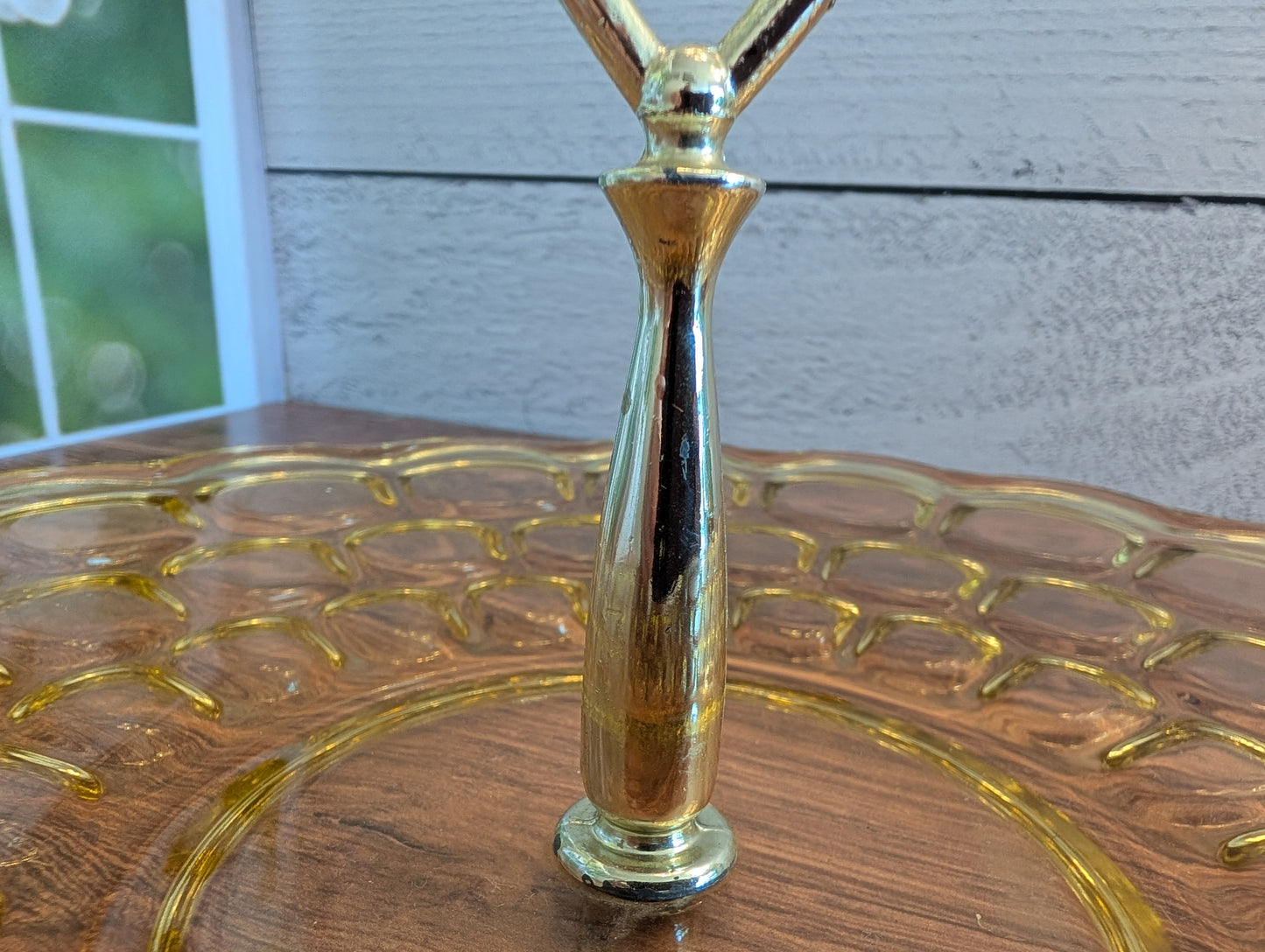 Amber Yellow Federal Glass Tray
