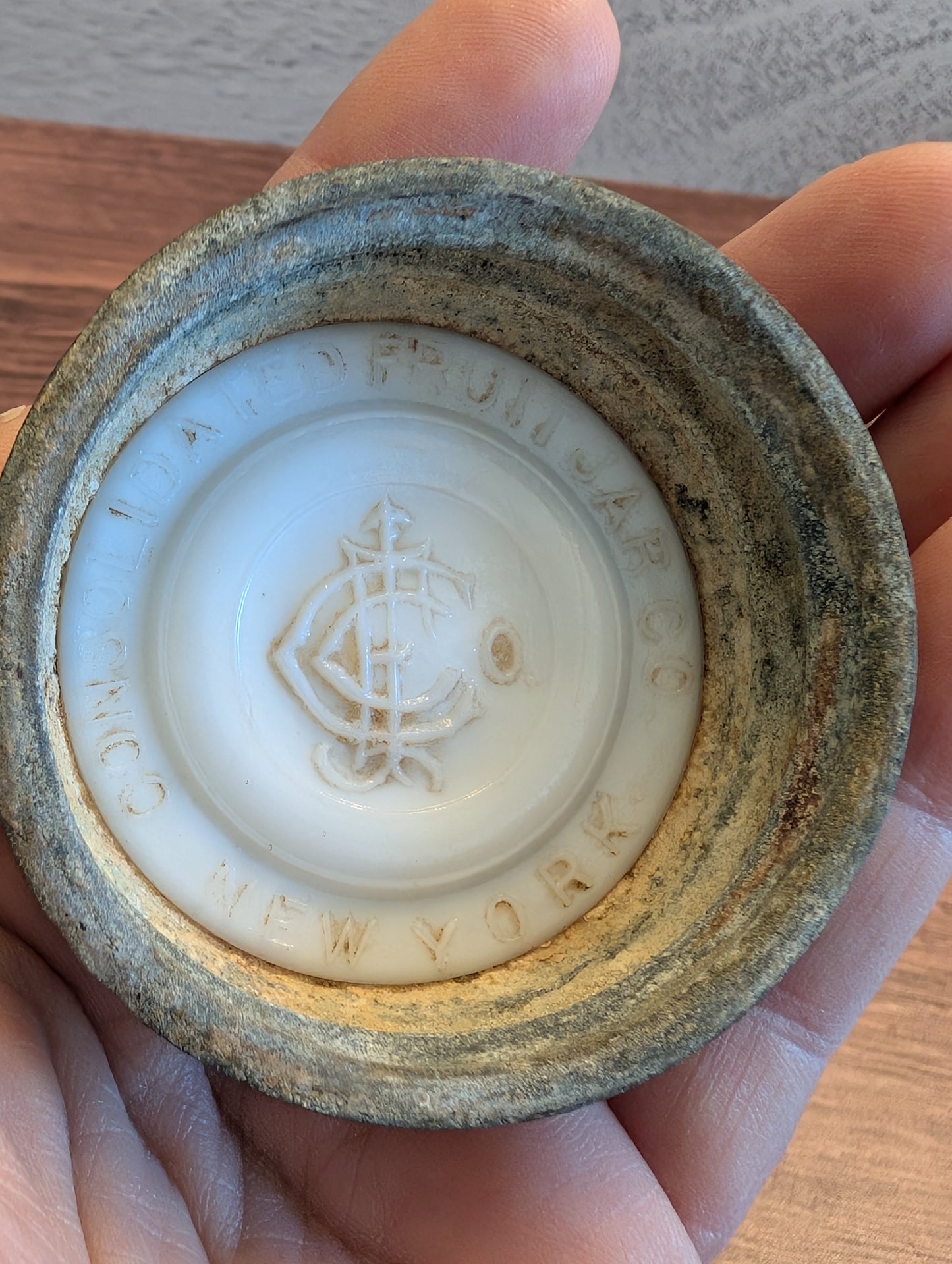 Antique Mason CFJ Co Midget Small Mouth Canning Jar