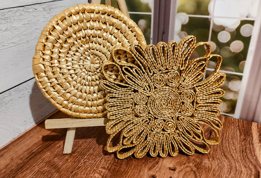 Pair of Vintage Wicker Trivet/Hot plates