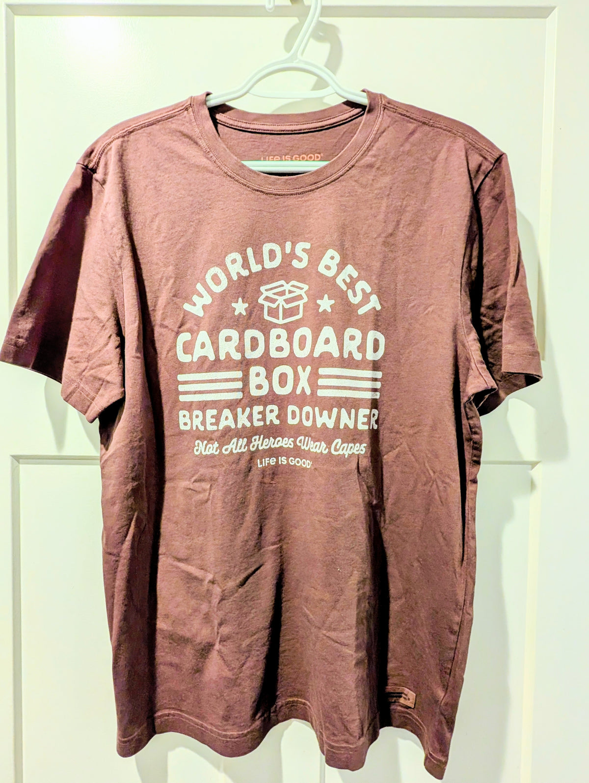 Worlds Best Cardboard Box Breaker Downer T-shirt Size M
