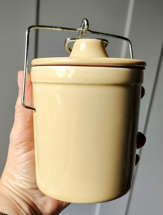 Pale Yellow Cream Cheese Crock