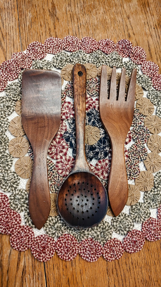 Handmade Teak Kitchen Utensils (Sold Separately)