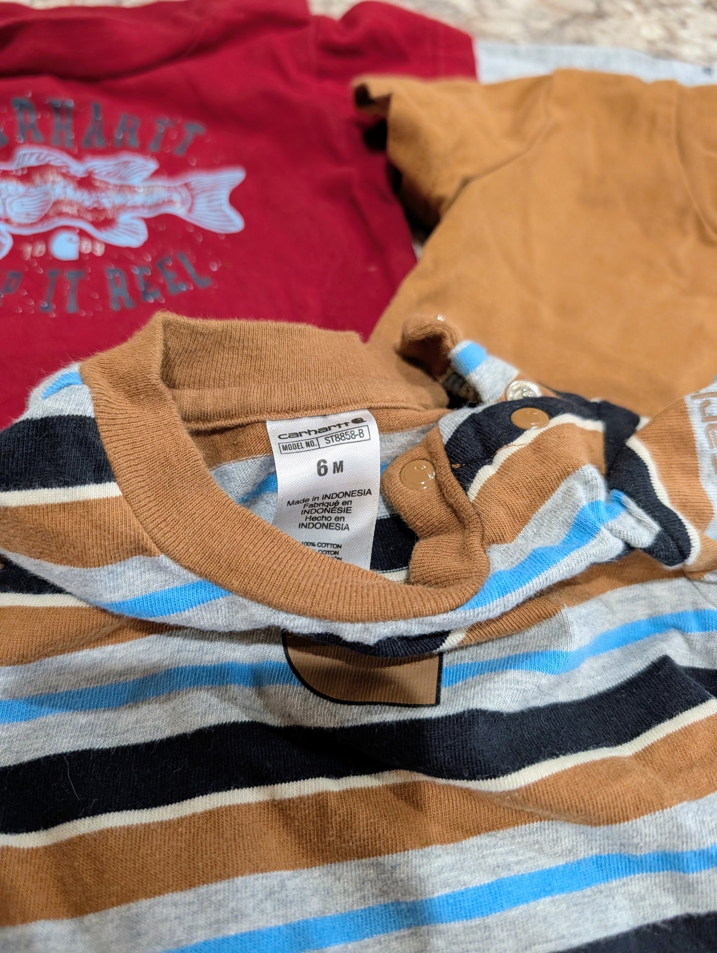 3 Baby Carhartt Onesies 6mos