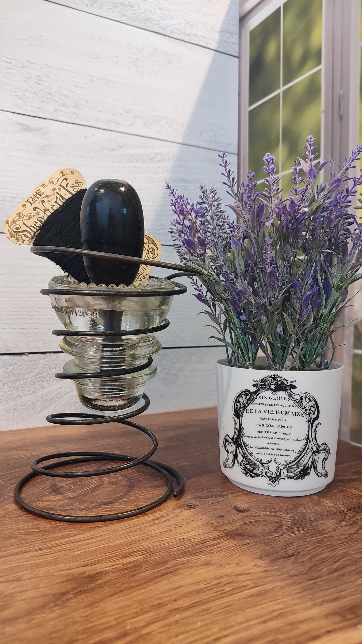 Antique/Vintage Darning Egg and Wool Thread for Socks or gloves