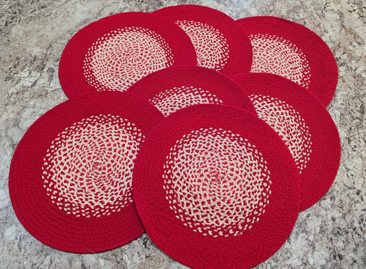 Set of 6 Vintage Braided Placements