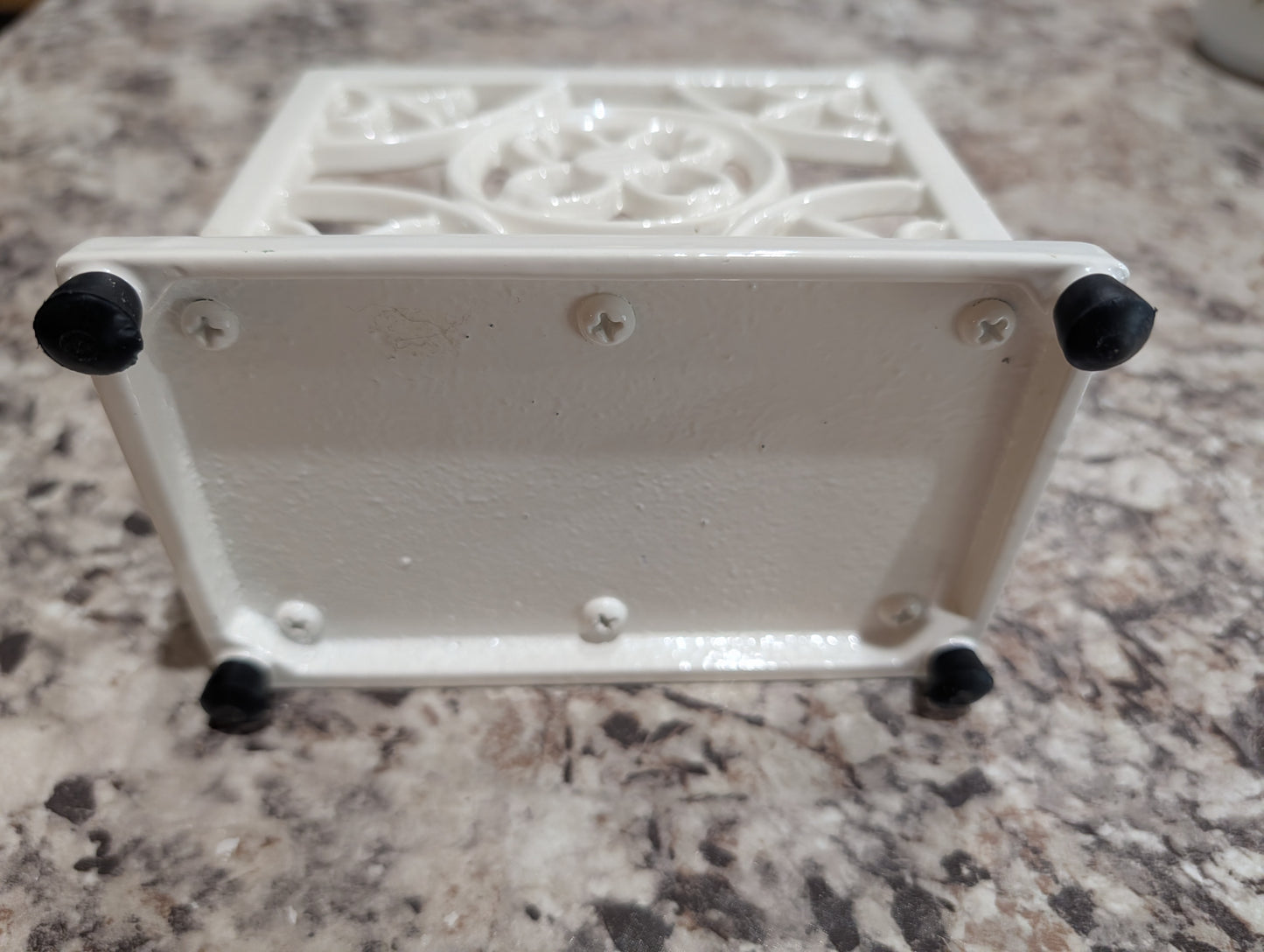 Cast Iron White Enamel Holder