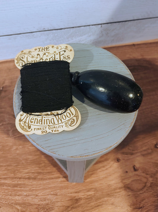 Antique/Vintage Darning Egg and Wool Thread for Socks or gloves
