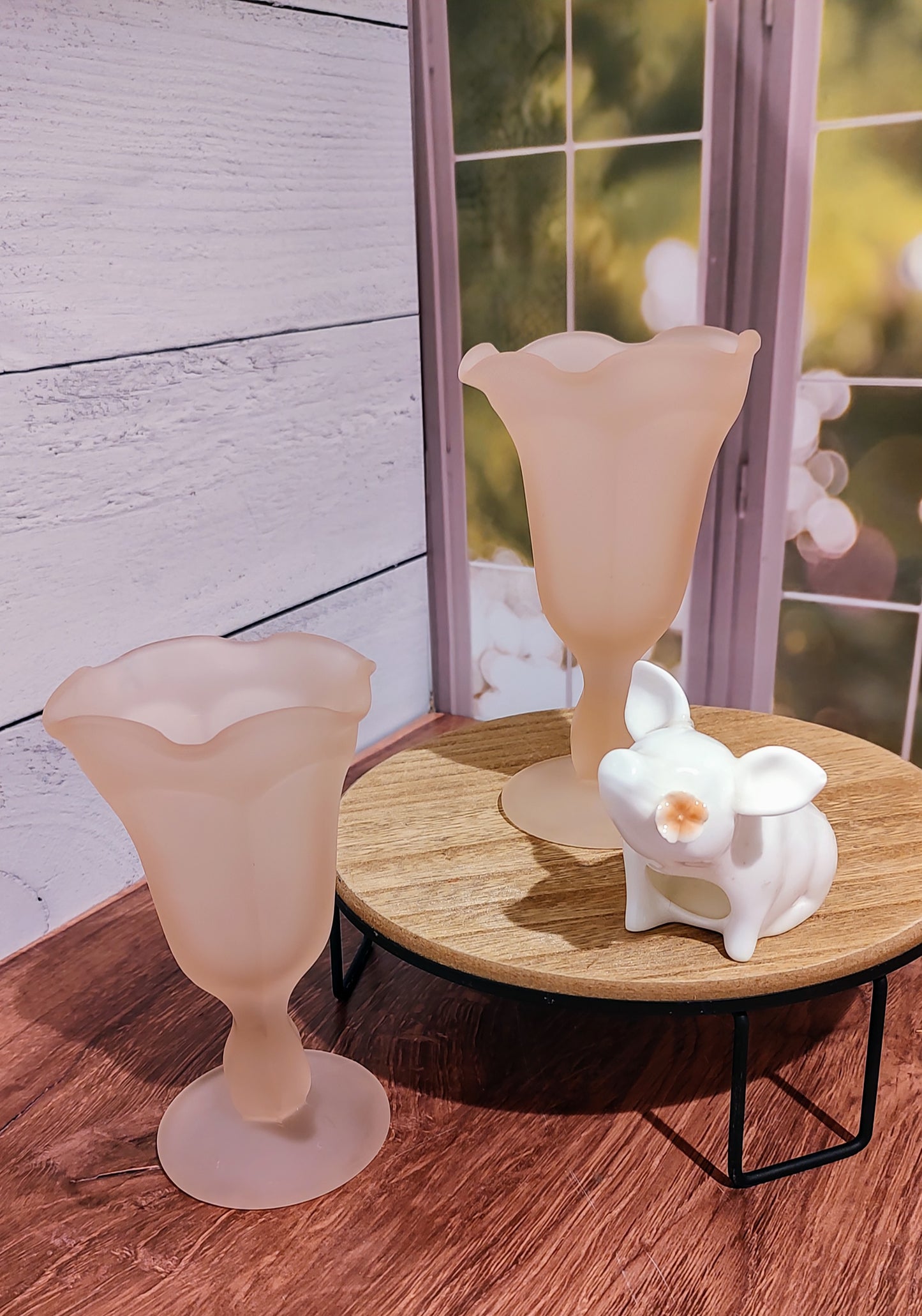Pink Frosted Sundae Cups by Anchor Hocking