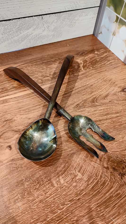 Mid-century Salad Server Utensils