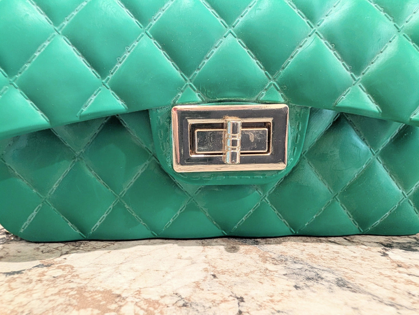 Charlotte Russe PVC Purse with Gold Chain Strap/Crossbody