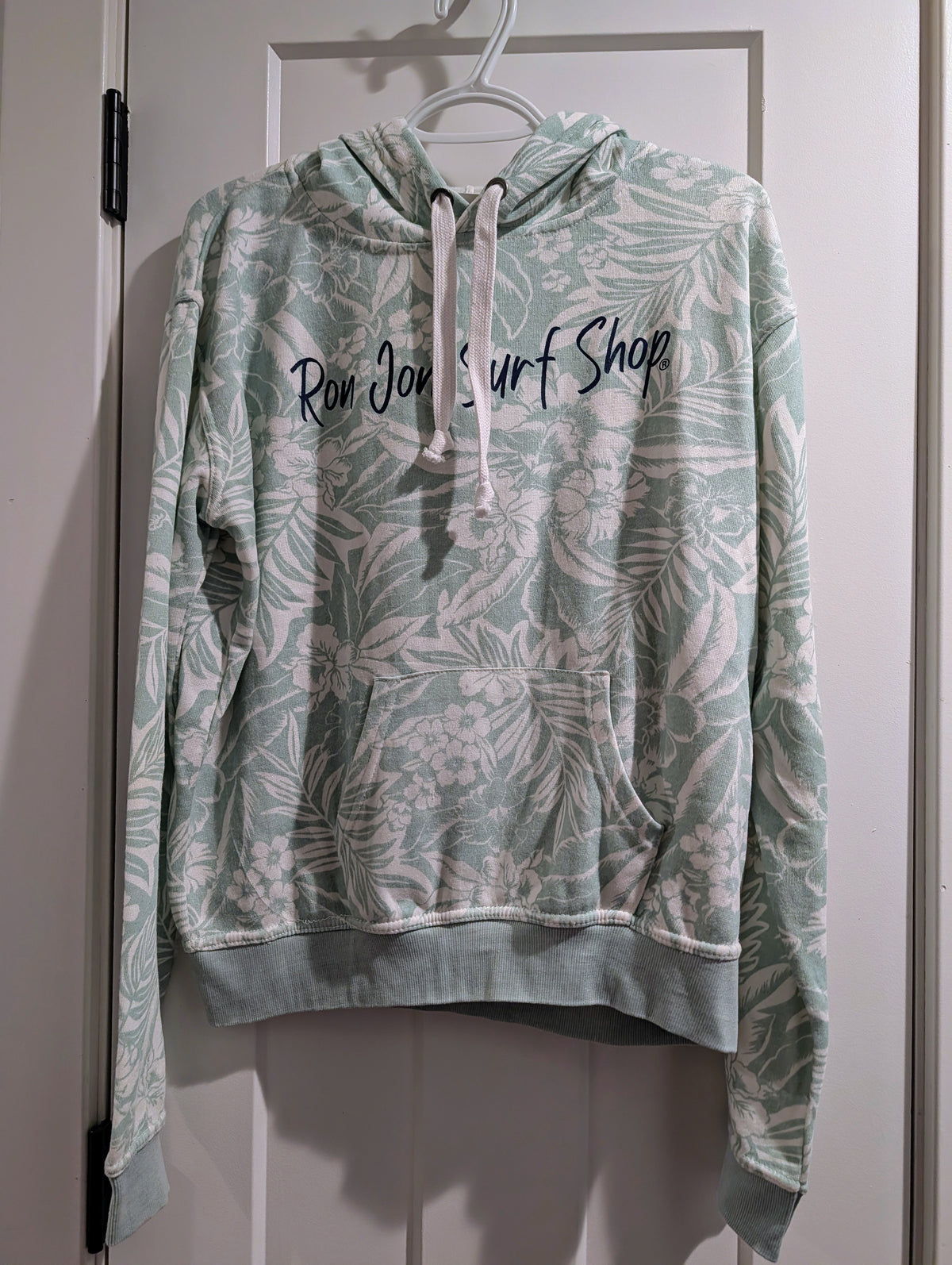 Ron Jon Surf Shop Mint Green and White Size M Lightweight Hoodie NWT