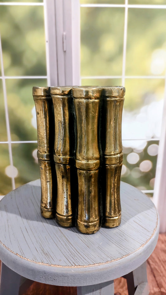 Mid-Century Vintage Brass Bamboo Sculpture