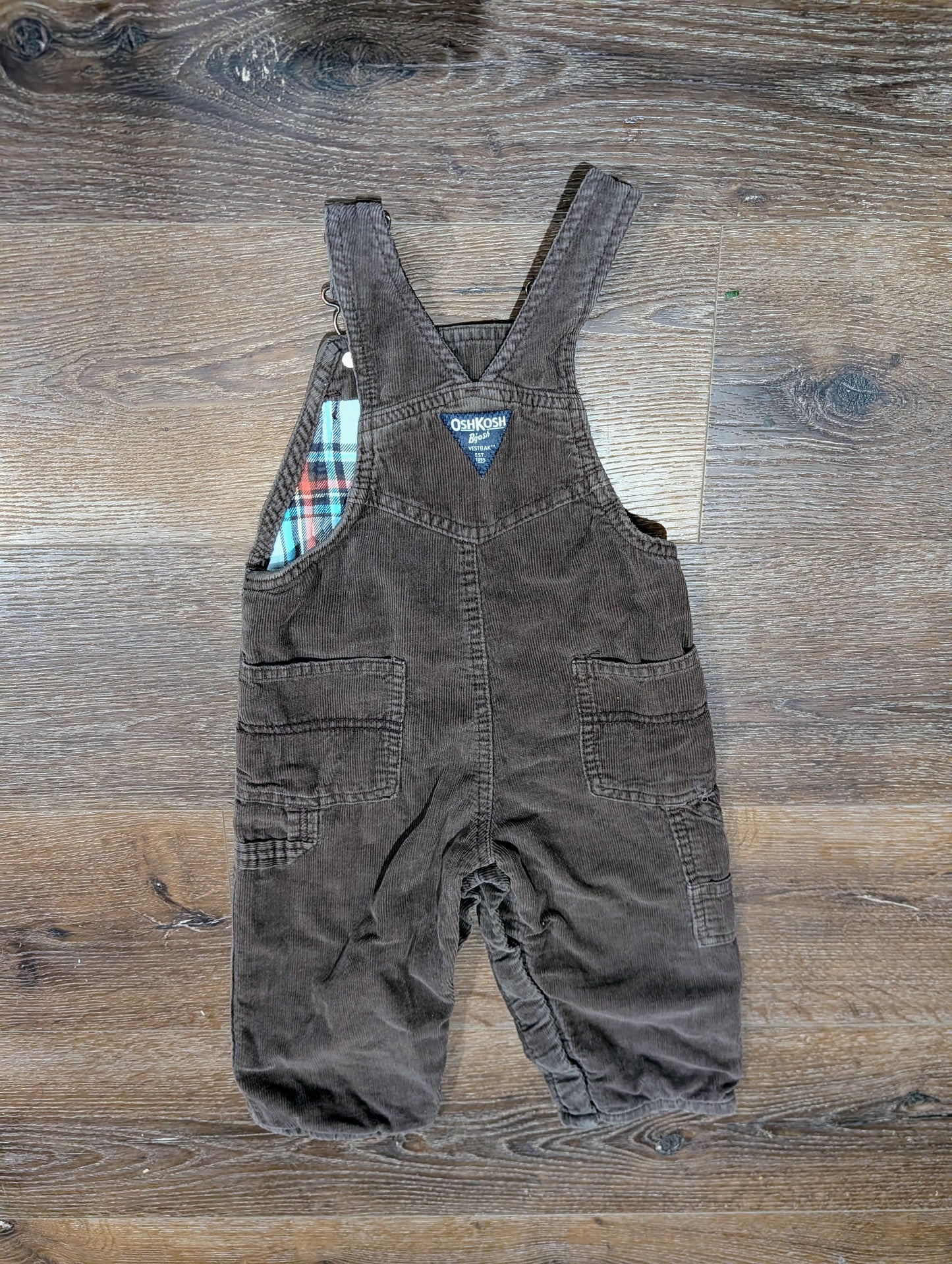 Oshkosh Flannel Lined Bib Overalls 18 mos
