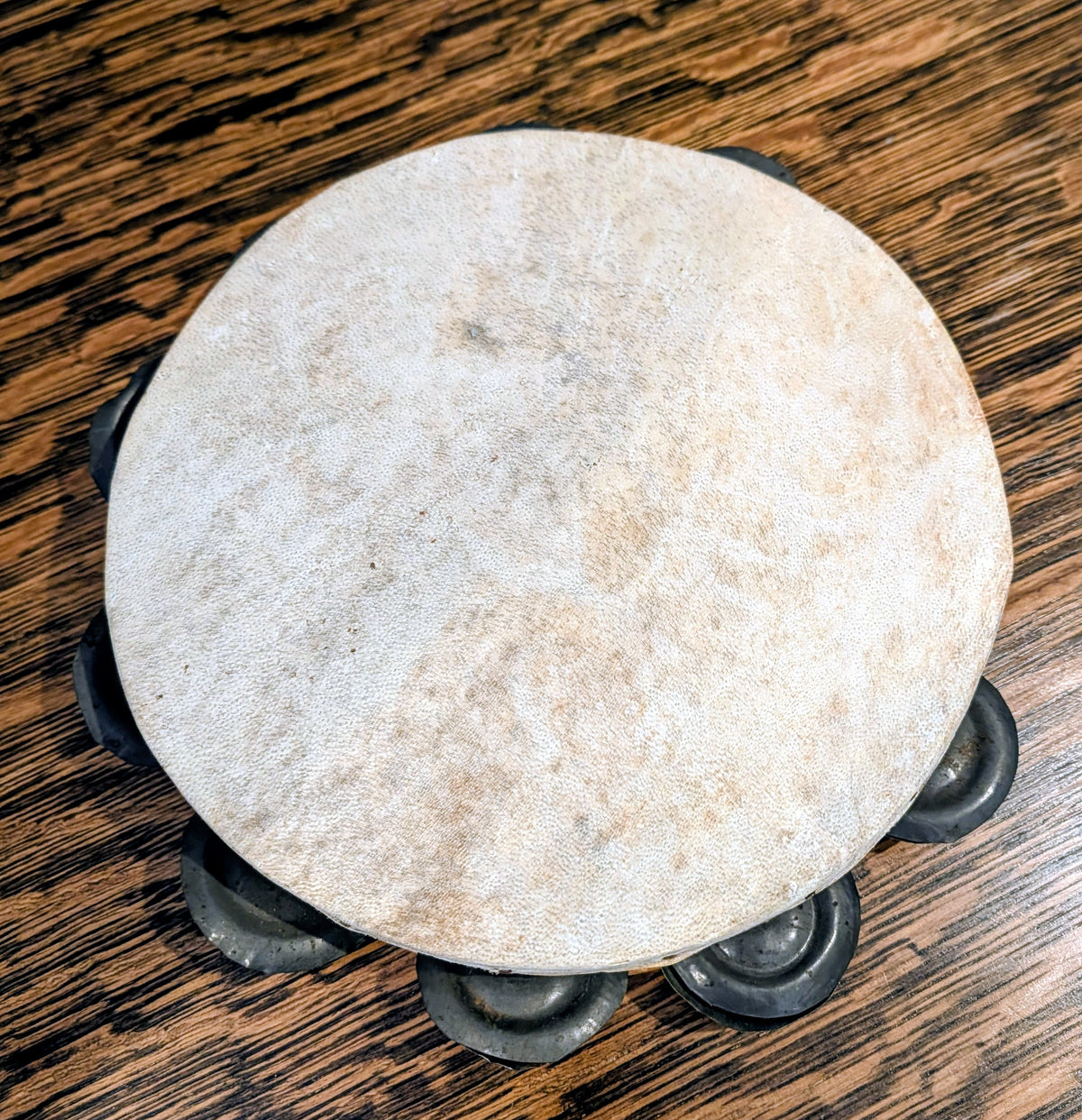 Handmade Wood & Hide  Tambourine