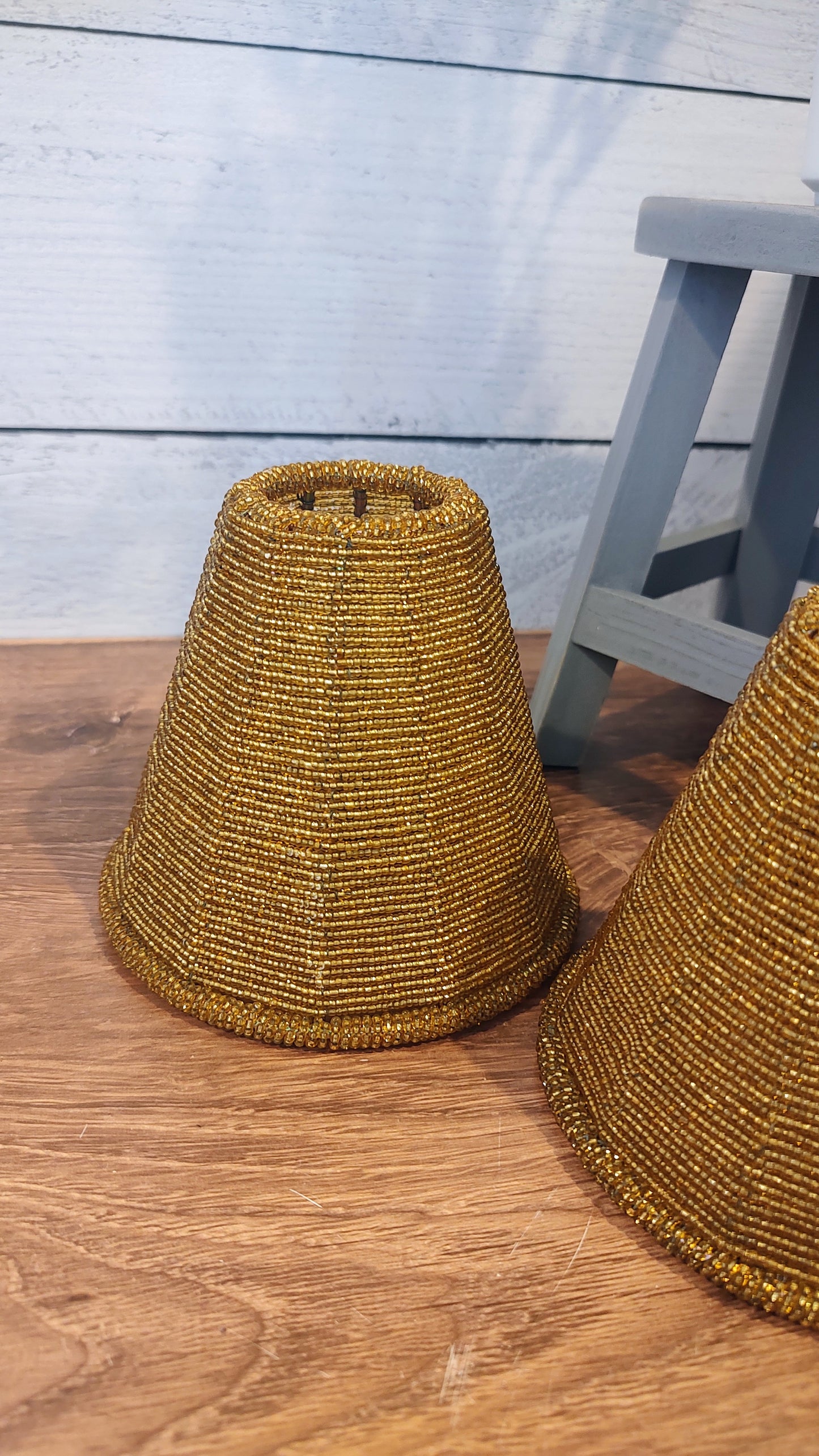 Mini Gold Beaded Lamp/Chandelier Shade (sold separately)