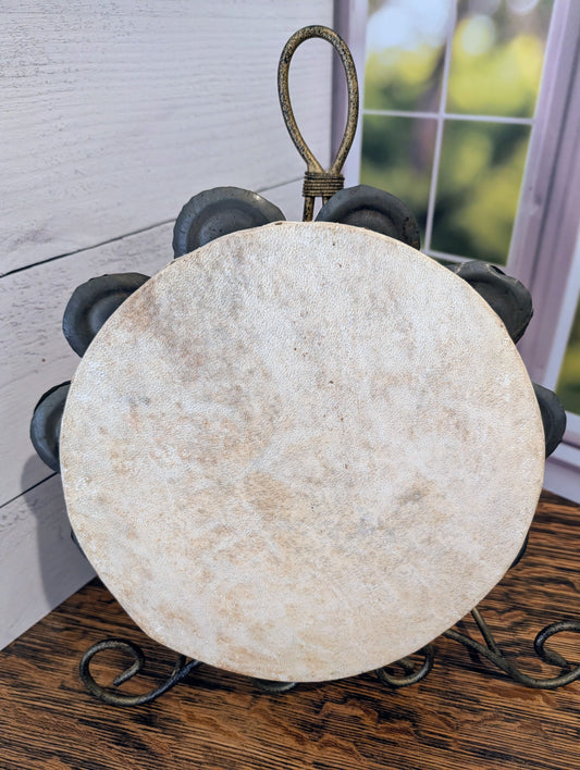 Handmade Wood & Hide  Tambourine