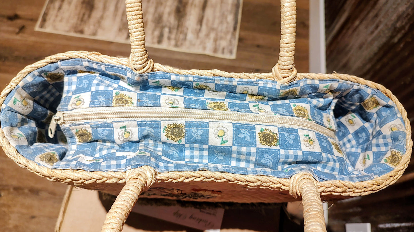 Rooster Straw Handbag