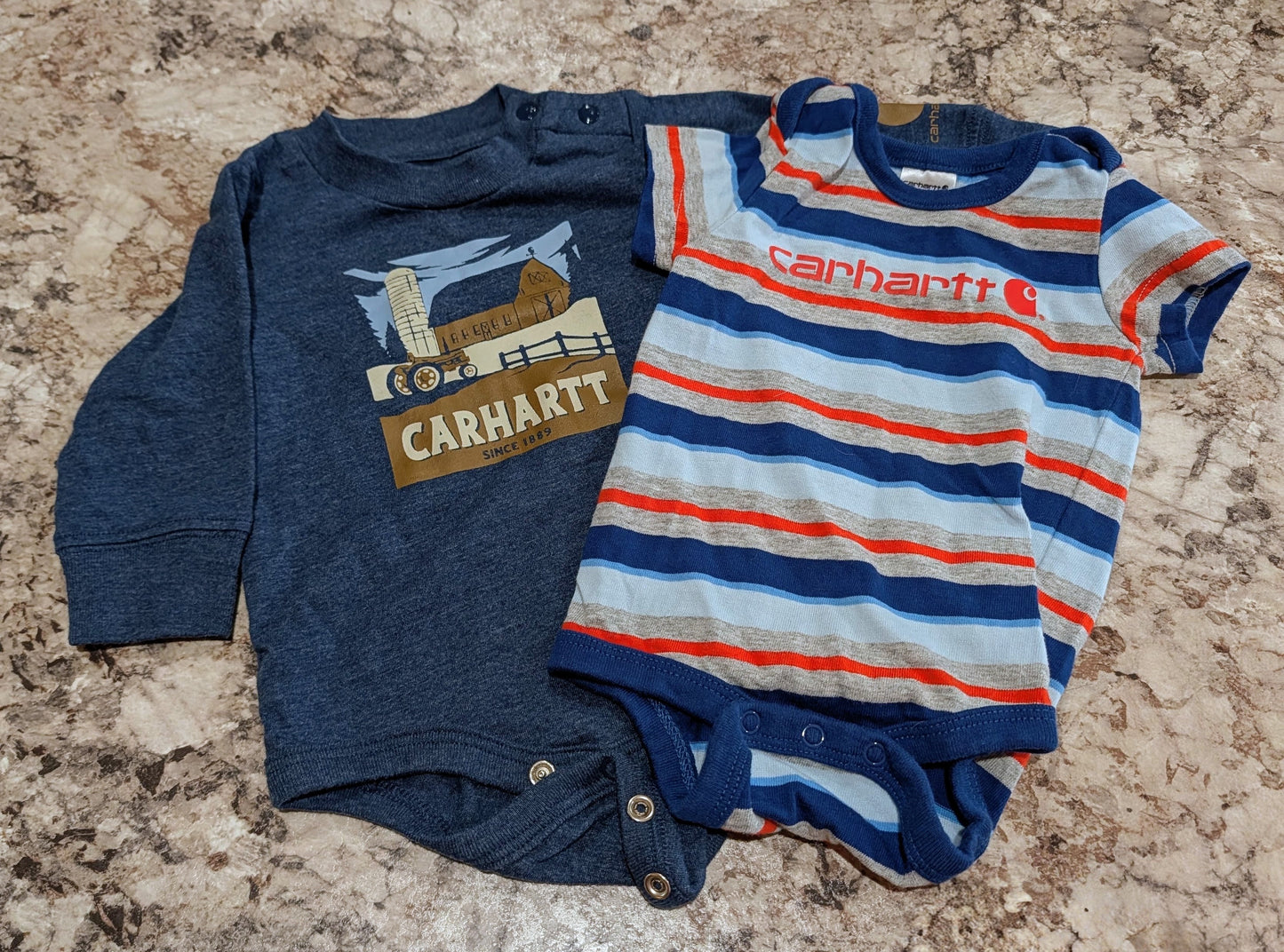 2 Baby Carhartt Onesies Size 3 mos