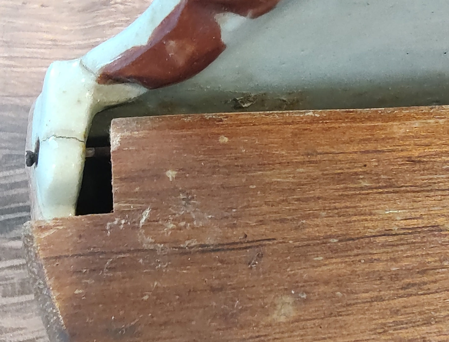 Vintage Salt Crock with Wooden Lid