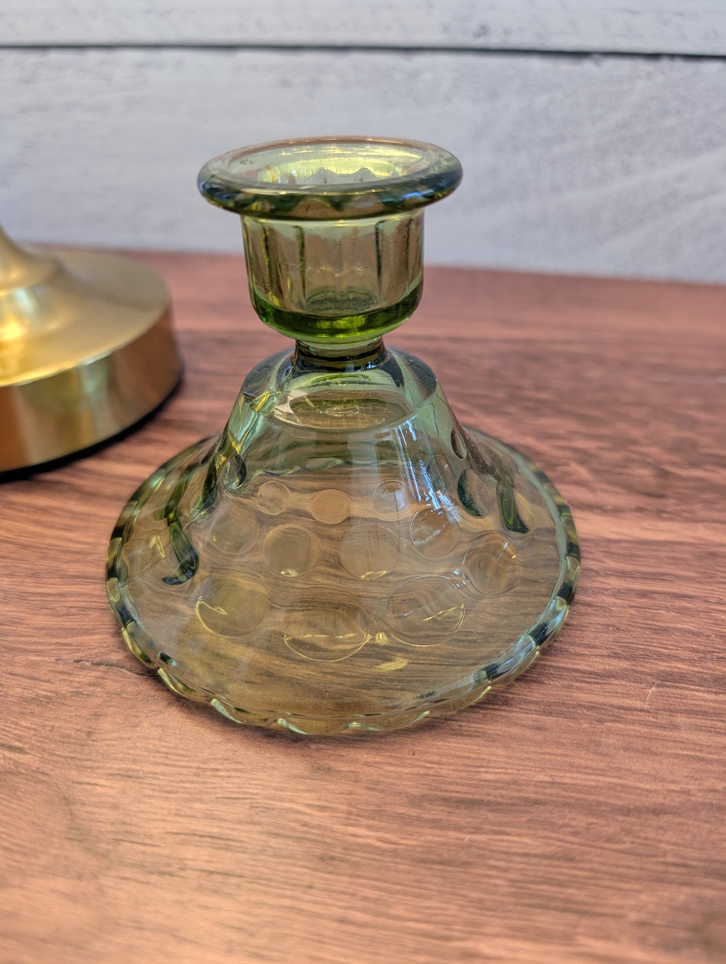 Hazel - Atlas Green Glass Candle Holder