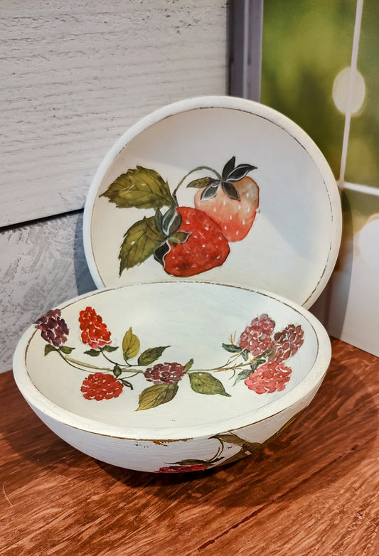 Painted Wood Bowls (set of two)