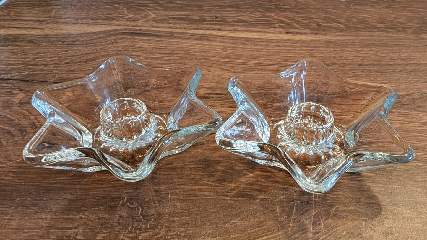 Anchor Hocking Vintage Star Candle Holders