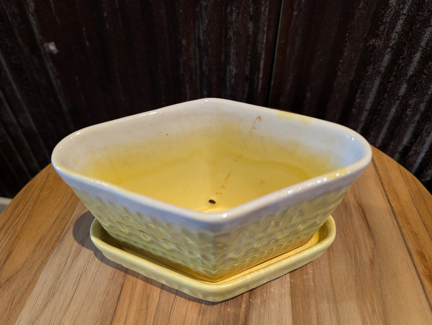 Mid-century Coronet USA Yellow Planter USA