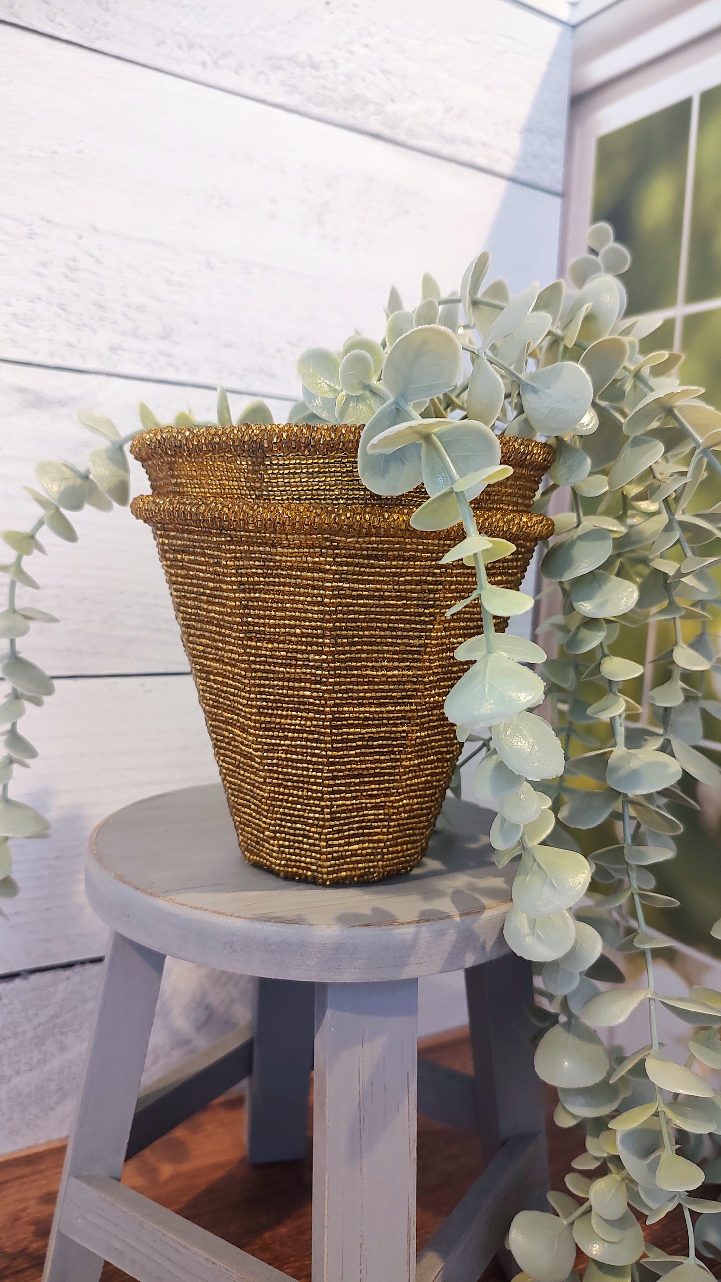 Mini Gold Beaded Lamp/Chandelier Shade (sold separately)