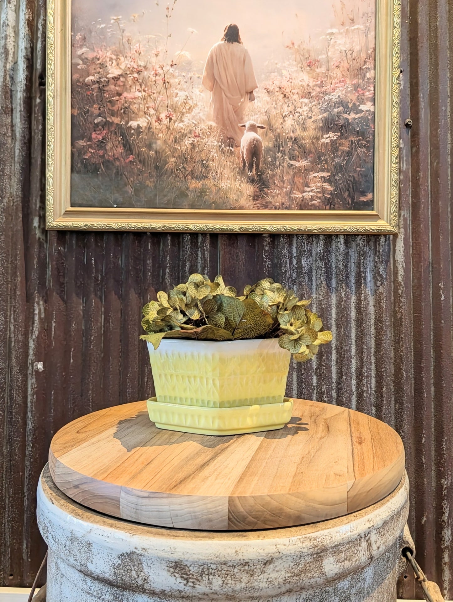 Mid-century Coronet USA Yellow Planter USA