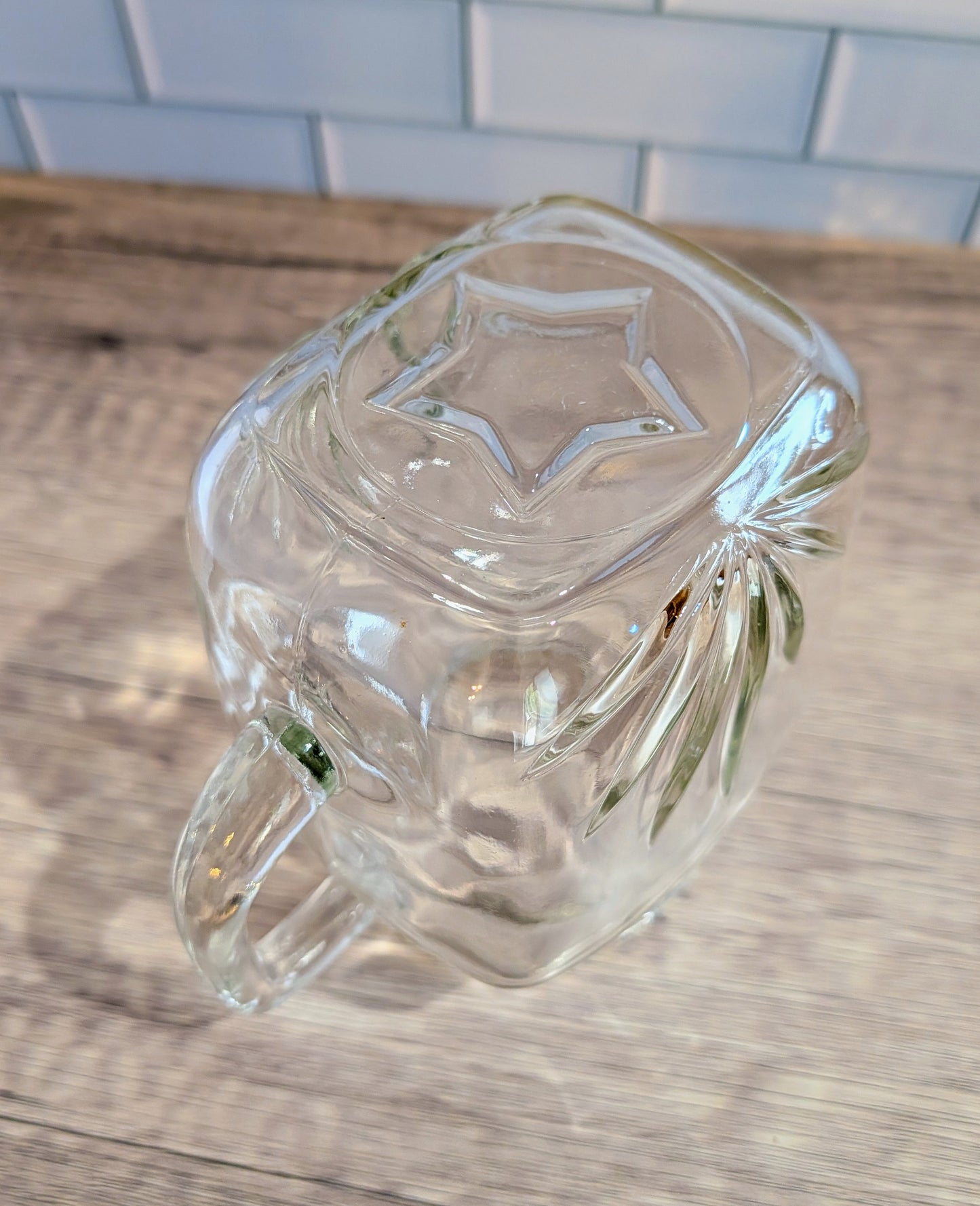 Federal Glass Sunburst Star Pitcher Mid-century 1950s