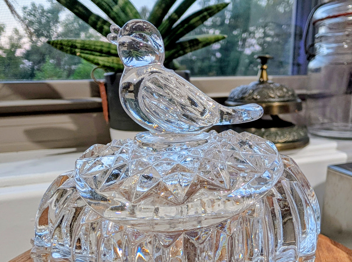 Hofbauer Crystal Bird Trinket Dish