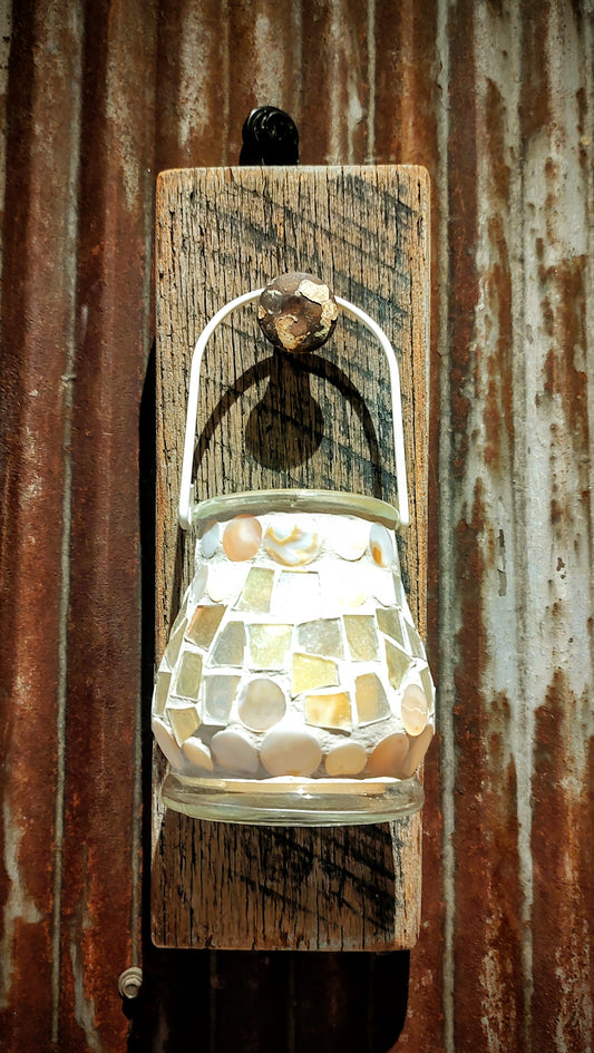 DIY Repurposed Fencing Mosaic Lantern Holder