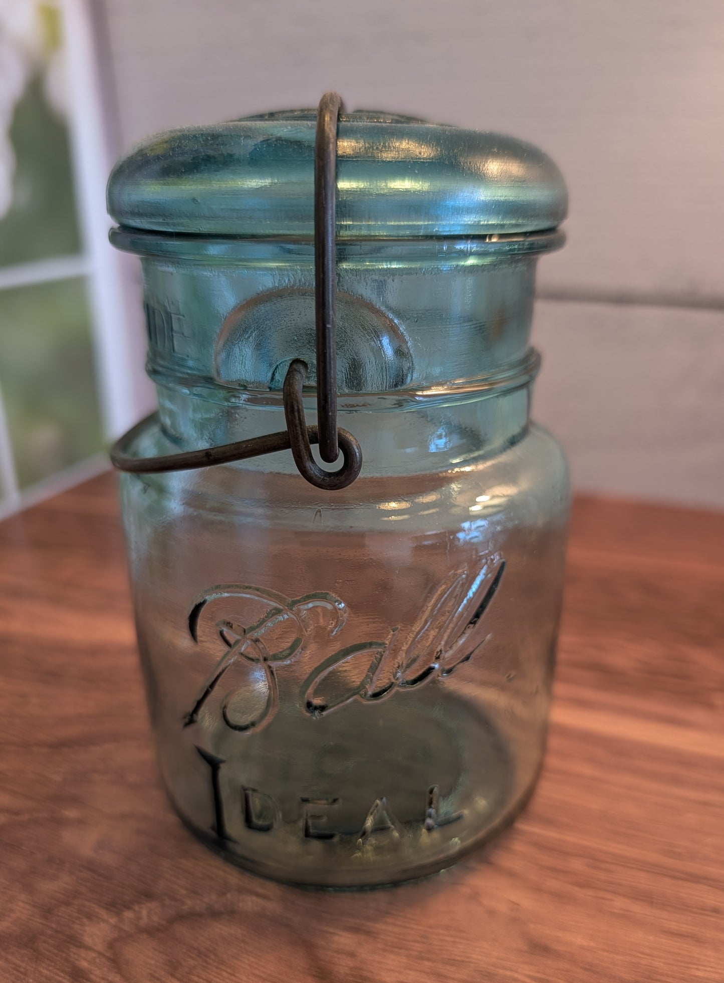 Pint Vintage Ball Jar with Hermetic Lid with Glass Top