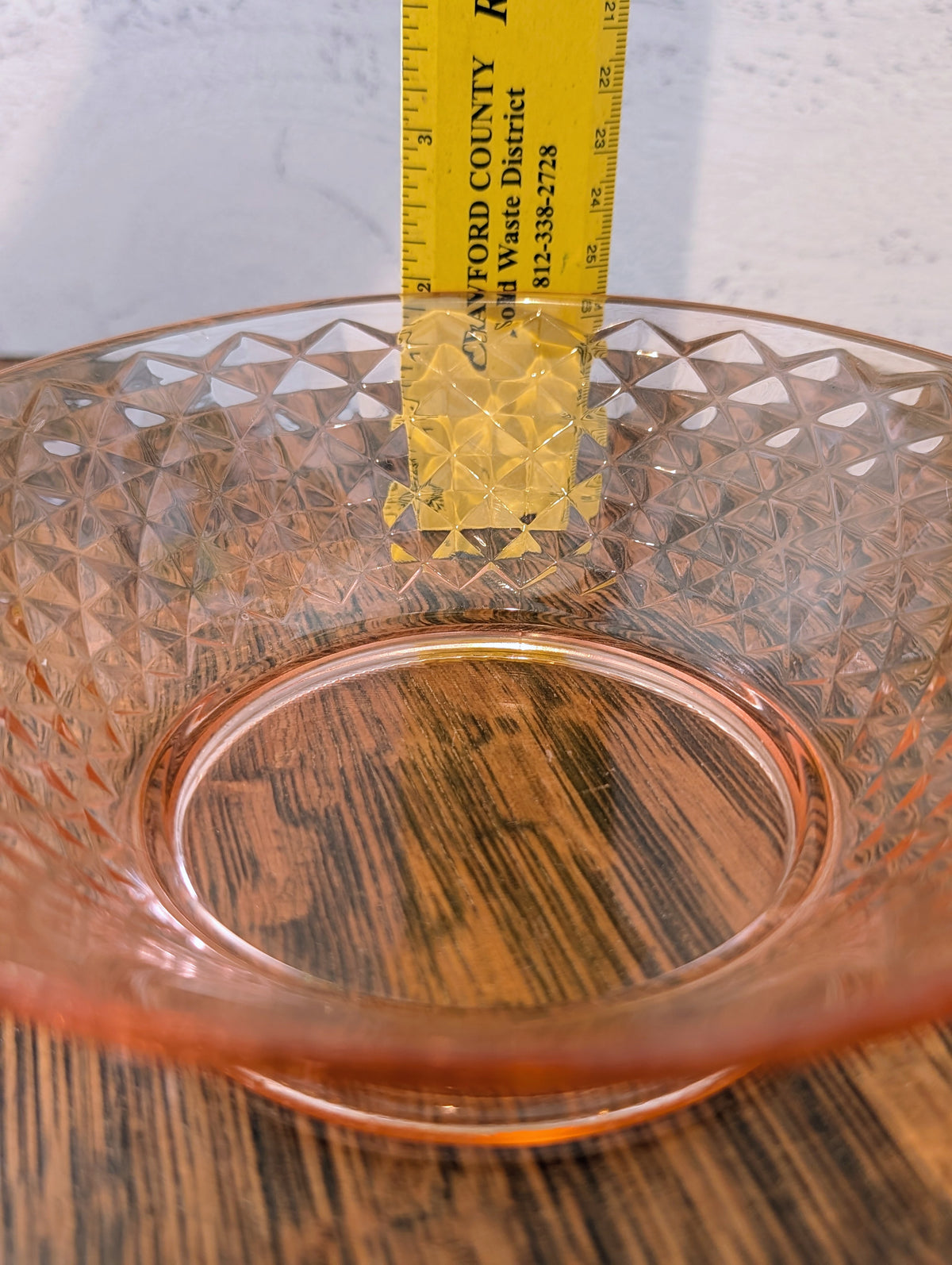 Vintage Imperial Pink Depression Glass Diamond Quilted Bowl