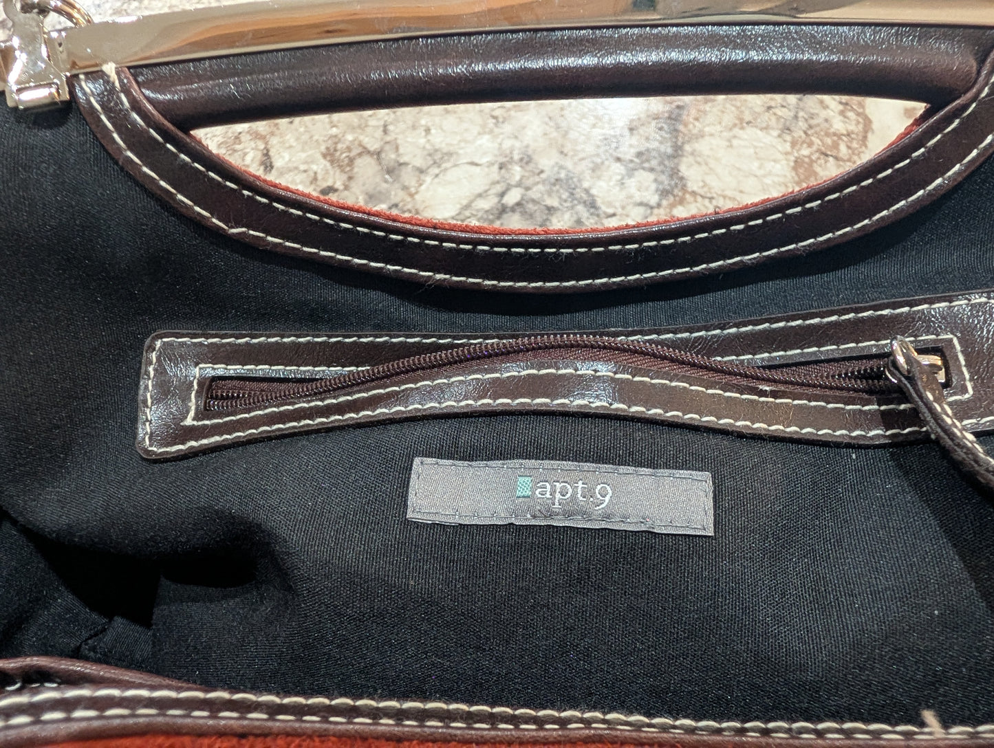 APT 9 Barrel Clutch Handbag with Snap Clasp and Chain Strap
