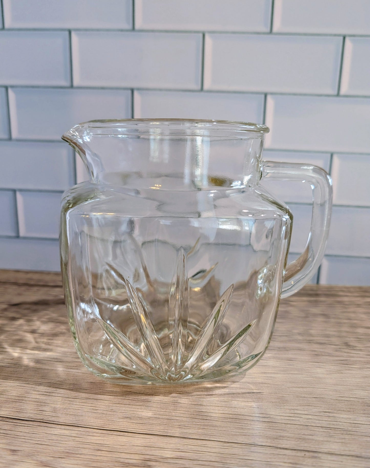 Federal Glass Sunburst Star Pitcher Mid-century 1950s