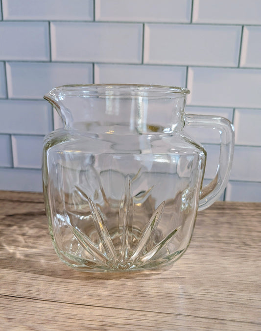 Federal Glass Sunburst Star Pitcher Mid-century 1950s