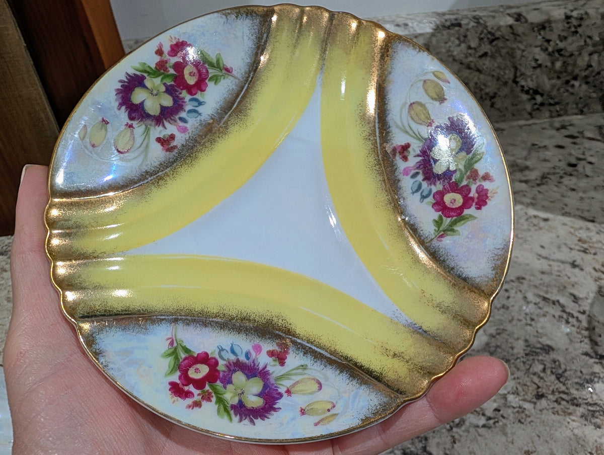 RELCO Handpainted Footed Cup with Matching Saucer
