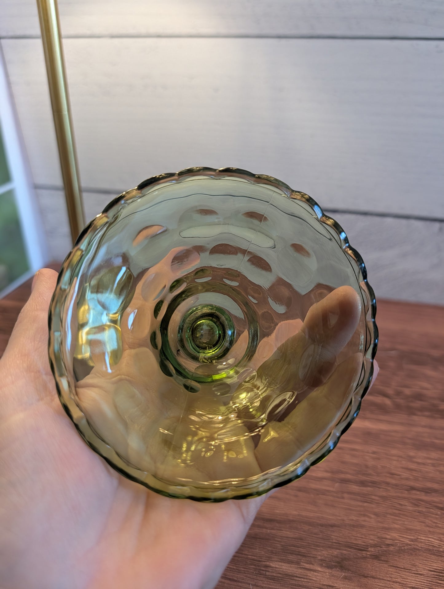 Hazel - Atlas Green Glass Candle Holder