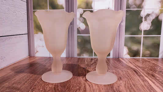 Pink Frosted Sundae Cups by Anchor Hocking