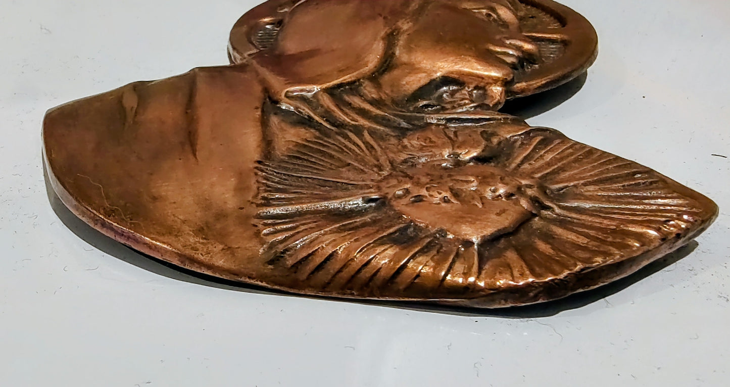 Virgin Mother Mary Copper Wall Plaque