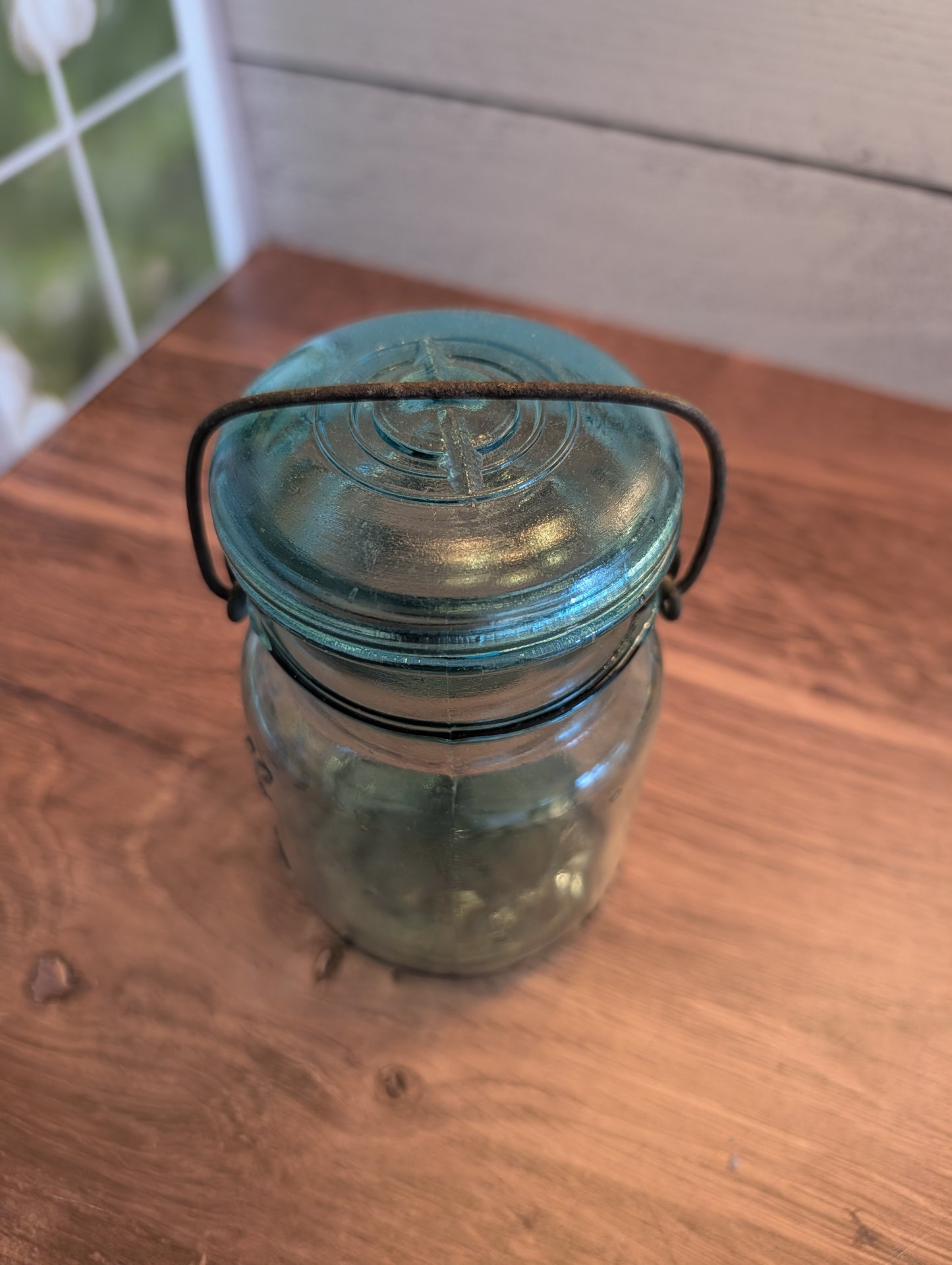 Pint Vintage Ball Jar with Hermetic Lid with Glass Top