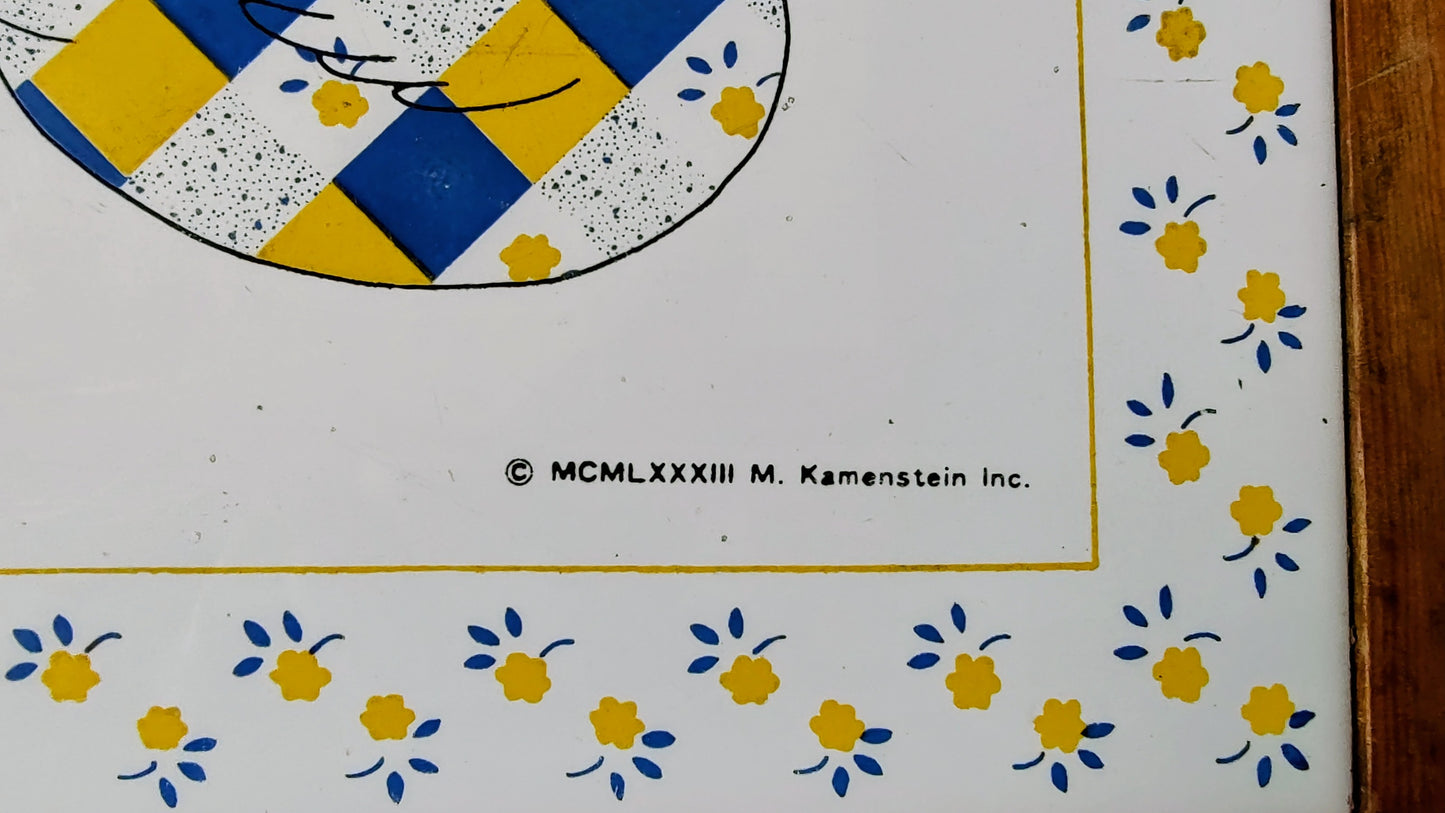 Vintage 1983 Wood Framed Tile Duck Trivet (Towel sold Separately)