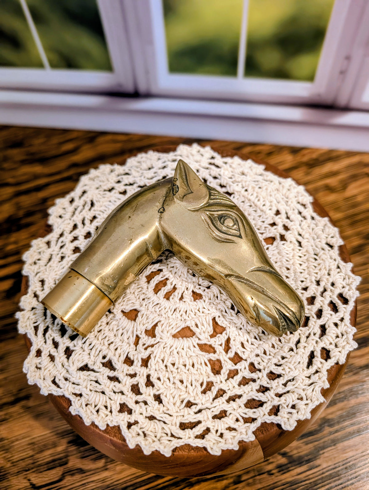 Vintage Brass Horse Walking Stick or Cane Head