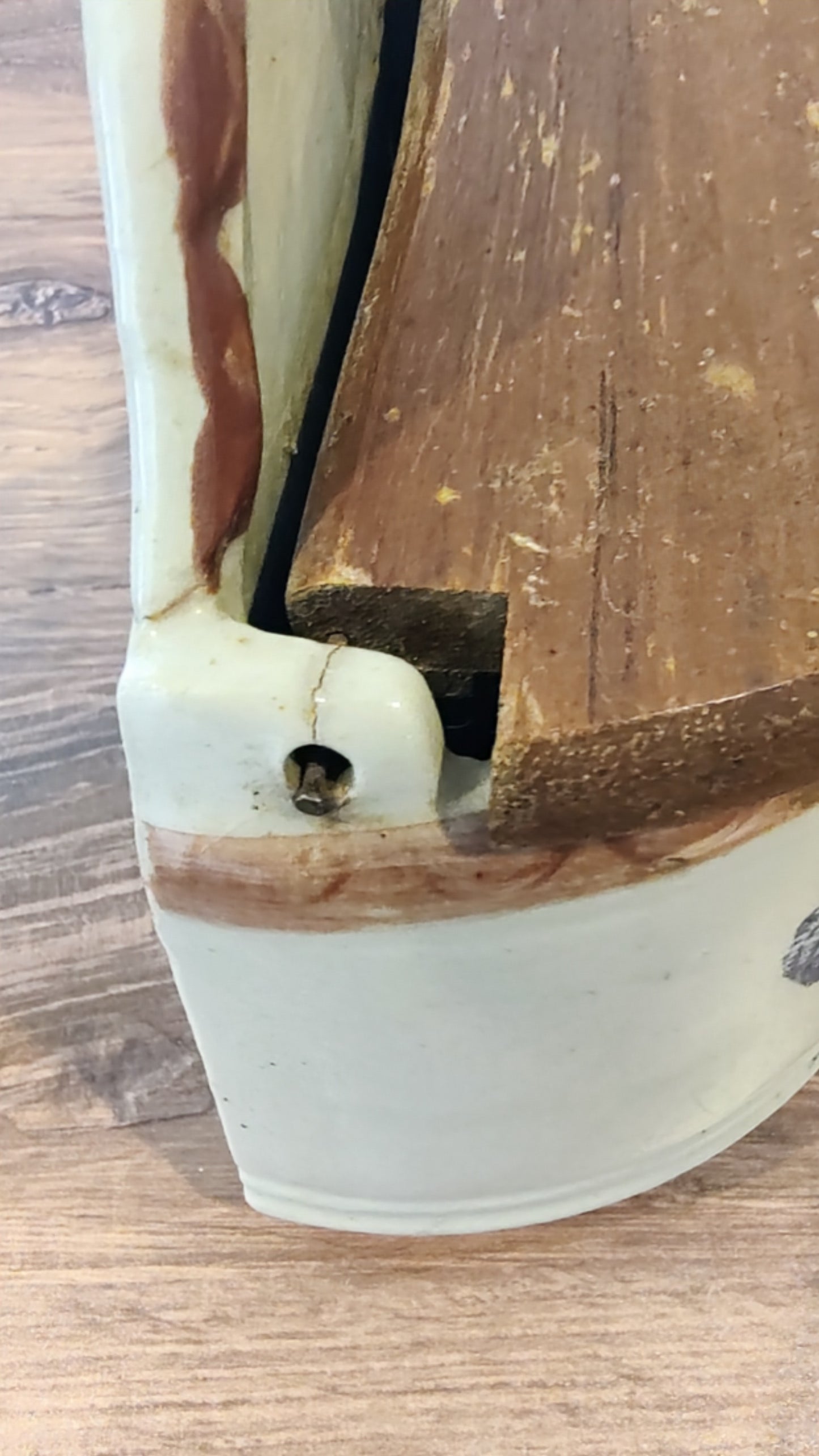 Vintage Salt Crock with Wooden Lid