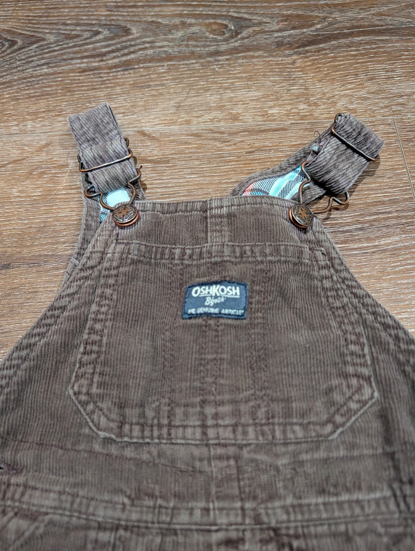 Oshkosh Flannel Lined Bib Overalls 18 mos